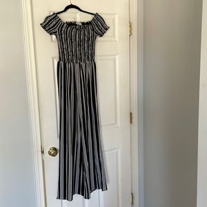 Blue Rain Black & White Jumpsuit